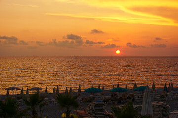 Sunset over a tranquil beach