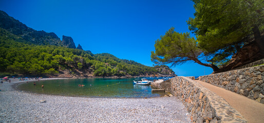 Cala Tuent, Escorca, Mediterranean Sea, Paraje Natural de la Sierra de Tramuntana, UNESCO World Heritage Site, Mallorca, Islas Baleares, Spain, Europe © Al Carrera
