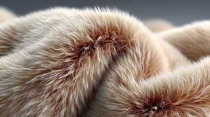 Close up of a furry animal's coat. The fur is brown and he is very thick