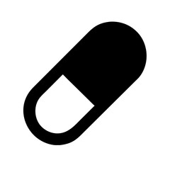 Vector art of black capsule on