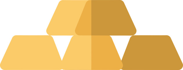 Flat Illustration of Gold Bars Stacked