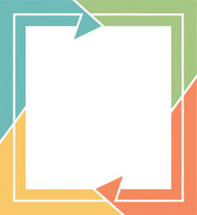 Colorful Square Arrow Cycle Infographic Element