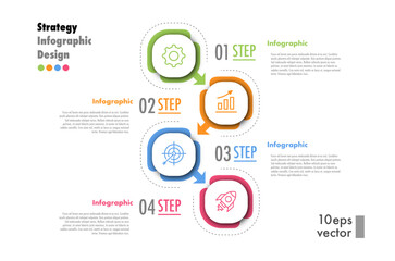 Infographic progress template 4 option or step 3d color style for start up, logic analysis, presentation, business strategy, theory basic operation vector 10 eps