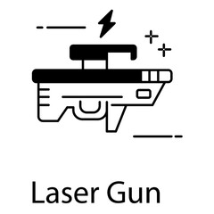 Laser Gun Icon for Futuristic Weapon Design and Digital Gaming Illustration