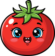 Obraz premium Illustration of a Cute Tomato With a Face