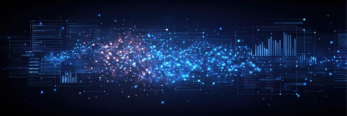 Obraz premium Finance Analyst Reviewing Digital Marketing and Investment Performance in Futuristic Office