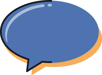 Blue Speech Bubble with Orange Accent