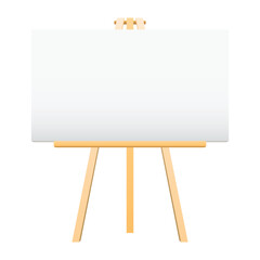 Blank Canvas on Wooden Easel Vector Illustration