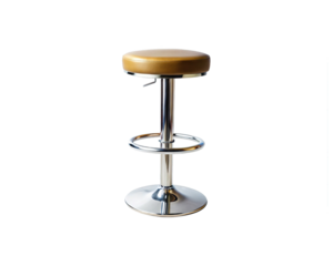 Modern adjustable swivel bar stool with chrome base and padded seat for home and commercial use