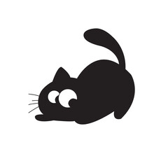 Slipping black cat