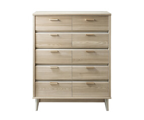 Minimalist modern six drawer dresser with sleek design and light wood finish