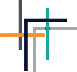 Abstract Geometric Lines with Bold Colors