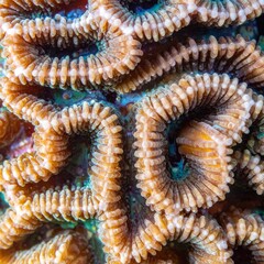 Colorful coral close up showing marine texture and natural underwater organic pattern