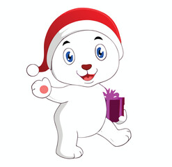 santa claus with a gift box