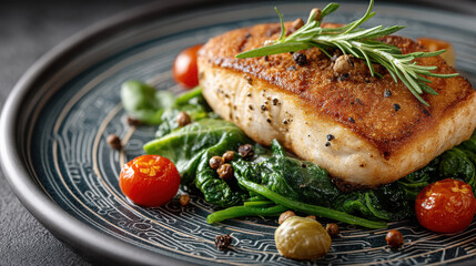 Smart plate scans food to provide real-time nutritional analysis of salmon and spinach dish
