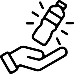 hand holding plastic bottle icon design image