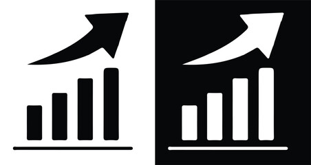 upward growth chart image icon vector