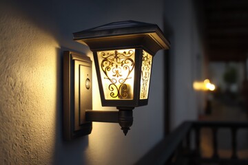 Solar Powered LED Light Fixture with Motion Sensor