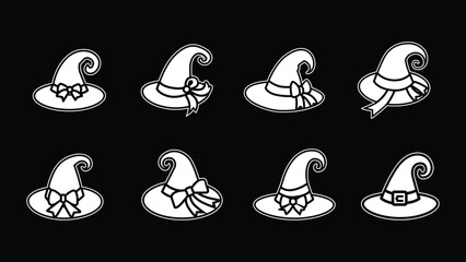 Witch Hat Vector Icon Collection