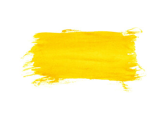 Abstract yellow watercolor on white background.