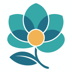 Minimalist Floral Vector Logo Design | Abstract Lotus Flower Icon