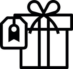 Minimal price tag with ribbon for elegant gift wrapping design Vector illustration