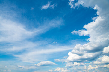 Blue sky background with white clouds