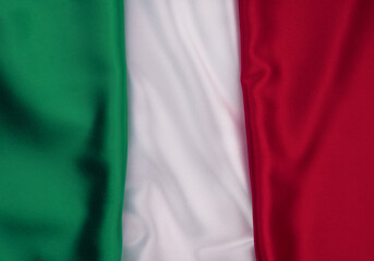 National flag of Italy with folds