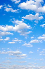 Blue sky with white clouds.