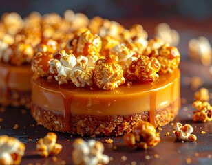Salted caramel and popcorn tart