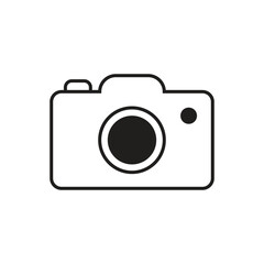Simple Camera Device Line Icon on White Background