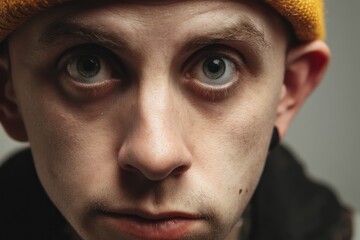 Obraz premium Portrait of Young Man with Tourette's Syndrome