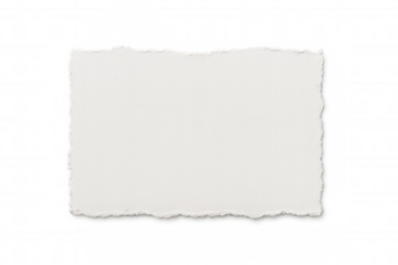 Rectangular paper scrap with uneven edges, perfect for adding text or designs, displayed on a transparent backdrop