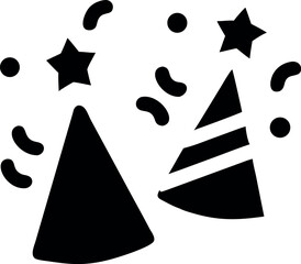 Party hats and confetti celebrating joyful festive occasion Vector illustration