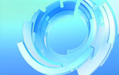 Abstract Blue Glass Rings Background for Technology, Science, and Corporate Design