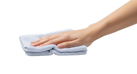 Isolated hand wiping surface with cloth rag, cleaning service, sanitation, housekeeping