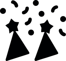 Minimal design of party hats and confetti symbolizing celebration Vector illustration