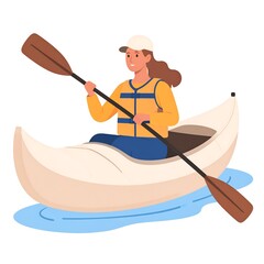 Woman kayaking on a calm water