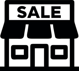 Shopfront decorated with sale banner celebrating boxing day offers Vector illustration