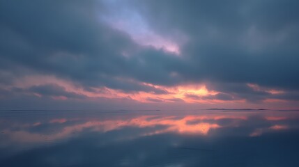 Obraz premium A serene horizon fading into soft pastel hues, creating a tranquil and breathtaking scene perfect for nature lovers.