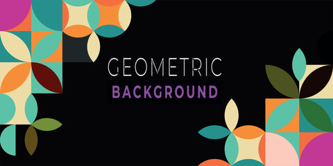 abstract flat geometric background in soft colors