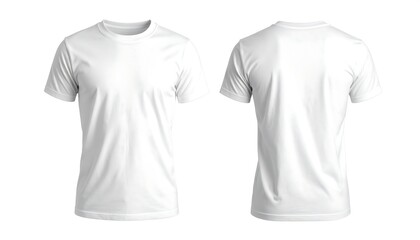 Fototapeta premium Blank white t-shirt mockup, front and back views