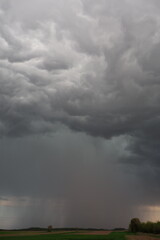 storm clouds over the field