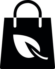 Eco themed shopping bag design with leaf icon promoting sustainability Vector illustration