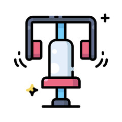 Dynamic Pec Deck Machine Icon for Workouts. Design of Fitness and Gym Icons.