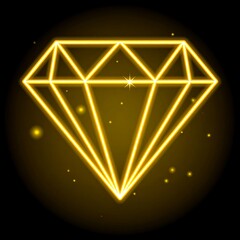 Glowing yellow diamond outline