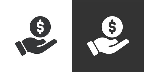 Income Icon. Solid glyph series icon