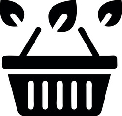 Shopping basket filled with eco friendly icons representing sustainability Vector illustration