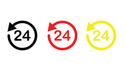24 7 service icons vector eps10.