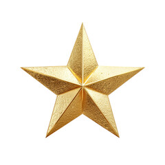 Fototapeta premium Shiny gold-colored, five-pointed star graphic with sharp angles and a polished appearance